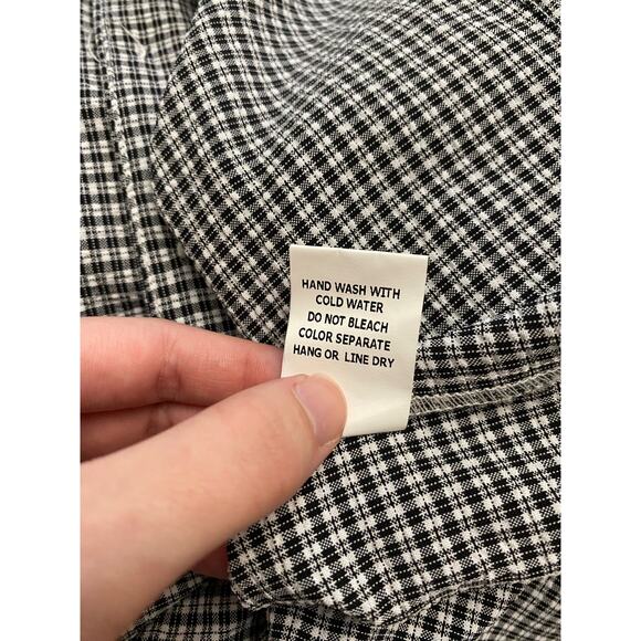 Honey Punch NWOT Gingham Button-Up Short Mini Dress Size S Black White - Picture 8 of 9